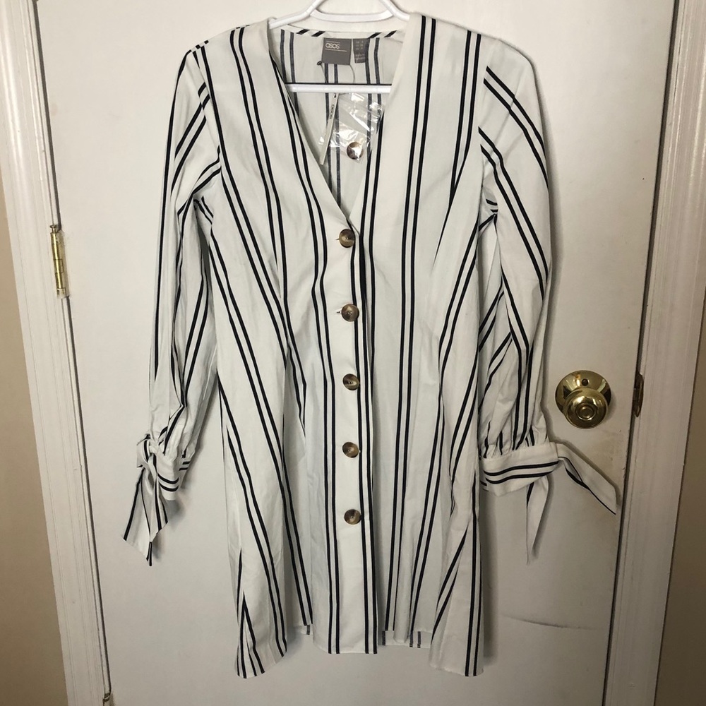 Black and White Button Down Dress